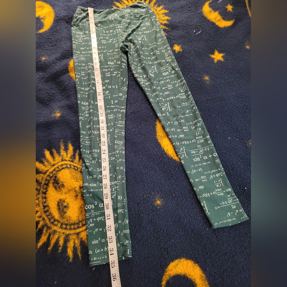 Math Nerd Leggings, Green & White, Very Soft!